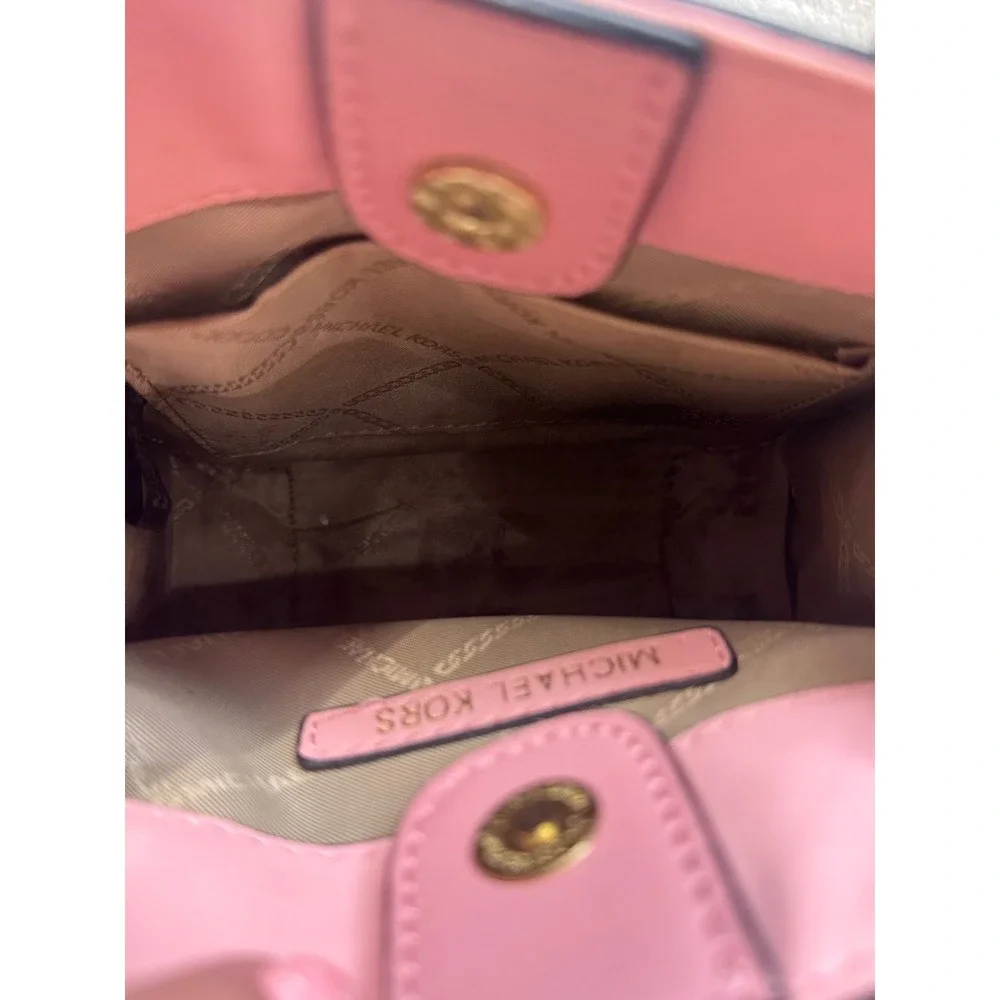 Michael Kors Mercer Extra Small Logo handbag Pink Cream Monogram mini tote purse - Picture 5 of 7